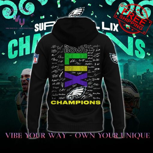 Eagles Super Bowl LIX Champions Signature Limited Edition Black Hoodie