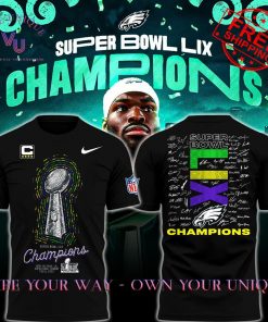 Eagles Super Bowl LIX Champions Signature Limited Edition Black T-Shirt