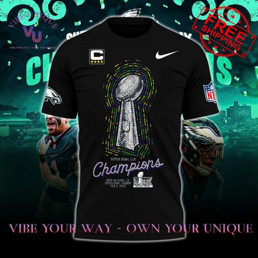 Eagles Super Bowl LIX Champions Signature Limited Edition Black T-Shirt