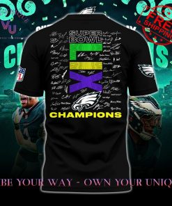 Eagles Super Bowl LIX Champions Signature Limited Edition Black TShirt