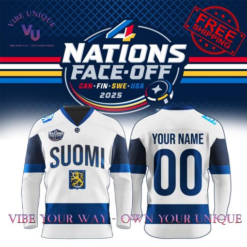 Finland 4 Nations Face-Off Custom Name Limited Edition Hookey Jersey