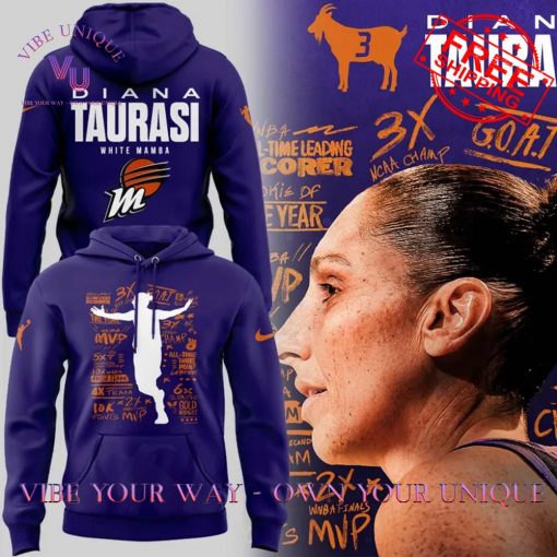 Goat Diana Taurasi Phoenix Mercury White Mamba Limited Edition Hoodie