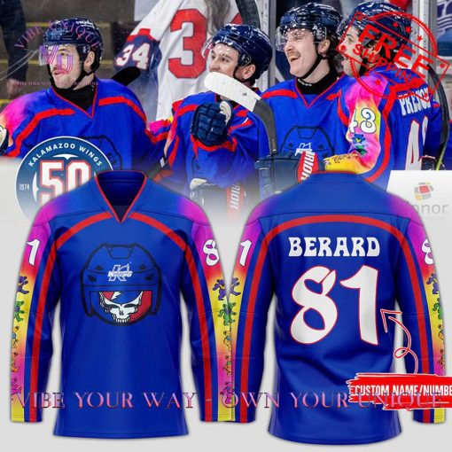 Kalamazoo Wings Deadhead Night Custom Name Limited Edition Hockey Jersey