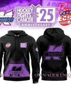 Kalamazoo Wings ECHL Hockey Fights Cancer 25th Anniversary Special Edition Hoodie