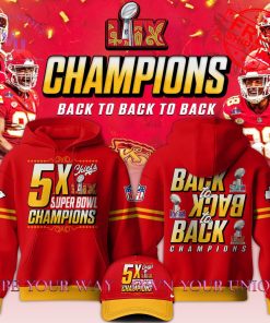 Kansas City Chiefs Back to Back 5x Super Bowl 2025 Champions Limited Edition Hoodie