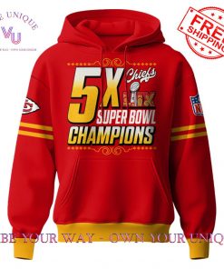 Kansas City Chiefs Back to Back 5x Super Bowl 2025 Champions Limited Edition Hoodie