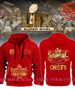 Kansas City Chiefs Champions Super Bowl 2025 Premium Special Edition Quarter Zip Hoodie