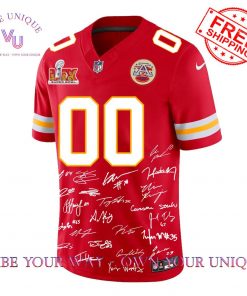 Kansas City Chiefs Champions Super Bowl 2025 Signature Custom Name Limited Edition Jersey