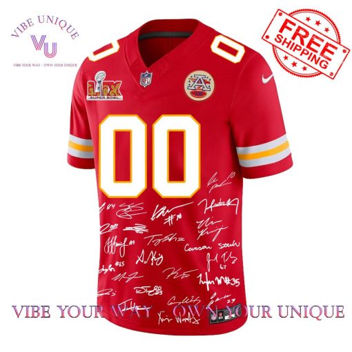 Kansas City Chiefs Champions Super Bowl 2025 Signature Custom Name Limited Edition Jersey