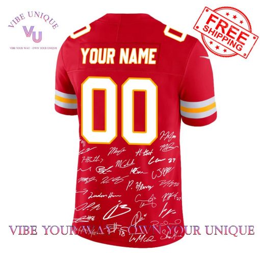 Kansas City Chiefs Champions Super Bowl 2025 Signature Custom Name Limited Edition Jersey