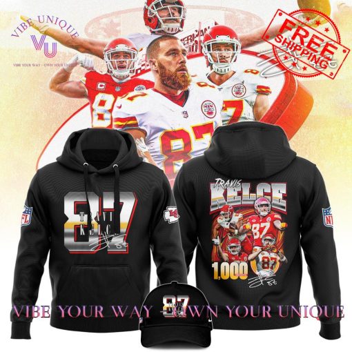 Kansas City Chiefs NFL Travis Kelce 1000 Career Receptions Limited Edition Hoodie