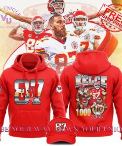 Kansas City Chiefs NFL Travis Kelce 1000 Career Receptions Limited Edition Hoodie