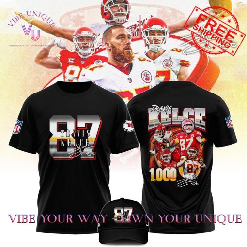 Kansas City Chiefs NFL Travis Kelce 1000 Career Receptions Limited Edition T-Shirt