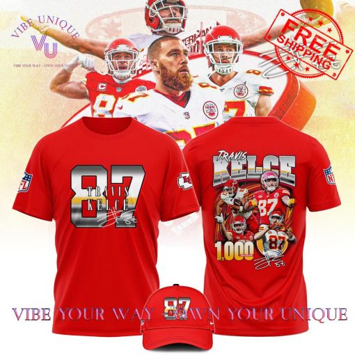 Kansas City Chiefs NFL Travis Kelce 1000 Career Receptions Limited Edition T-Shirt