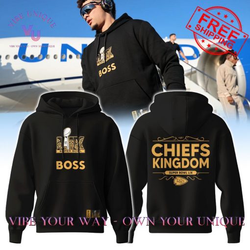 Kansas City Chiefs Super Bowl LIX BOSS Premium Special Edition Black Hoodie