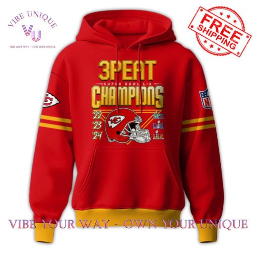 Kansas City Chiefs Super Bowl LIX Champions 3 Peat Limited Edition Hoodie