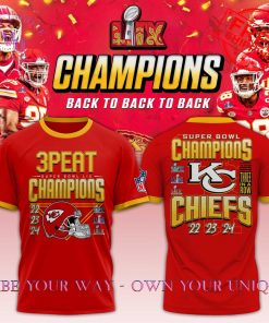 Kansas City Chiefs Super Bowl LIX Champions 3 Peat Limited Edition T-Shirt