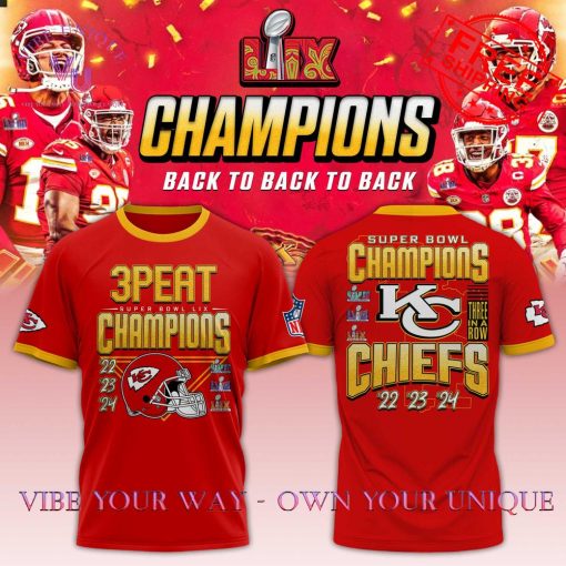 Kansas City Chiefs Super Bowl LIX Champions 3 Peat Limited Edition T-Shirt