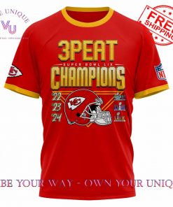 Kansas City Chiefs Super Bowl LIX Champions 3 Peat Limited Edition T-Shirt