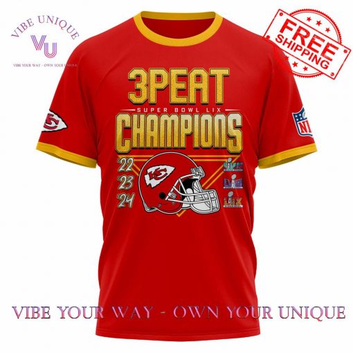 Kansas City Chiefs Super Bowl LIX Champions 3 Peat Limited Edition T-Shirt