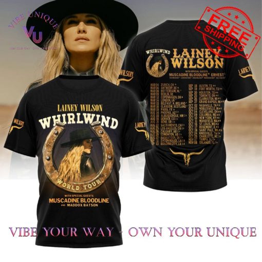 Lainey Wilson Whirlwind World Tour 2025 Official Concert Shirt Collection