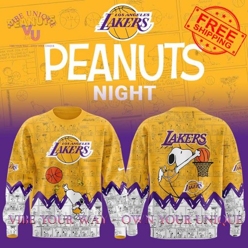 Los Angeles Lakers Peanuts Night 75th Anniv Limited Edition Sweatshirt