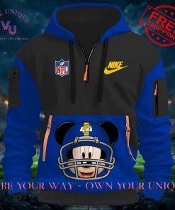 Los Angeles Rams NFL Mickey Mouse Special Edition Multicolor Half Zip Hoodie