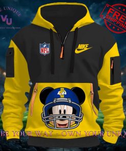 Los Angeles Rams NFL Mickey Mouse Special Edition Multicolor Half Zip Hoodie