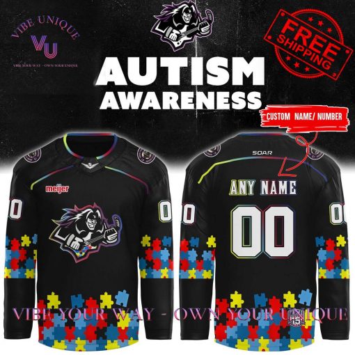 Motor City Rockers Austism Awareness 2025 Special Edition Hookey Jersey