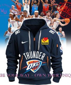 NBA Oklahoma City Thunder Loves Special Edition Dark Blue Half Zip Hoodie Set