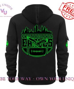 Philadelphia Eagles Back In Black 2025 Limited Edition Quarter Zip Hoodie