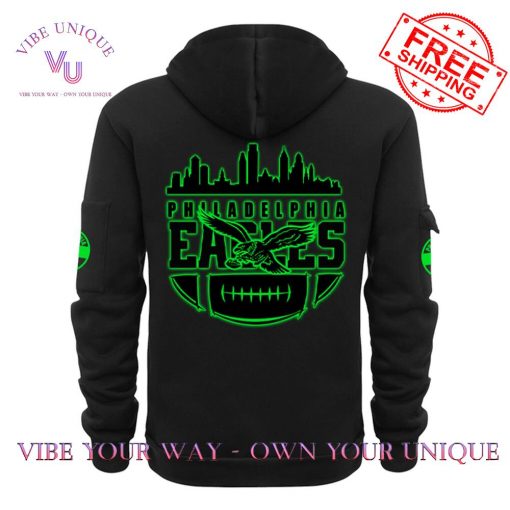 Philadelphia Eagles Back In Black 2025 Limited Edition Quarter Zip Hoodie