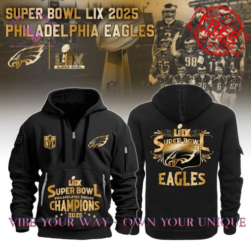 Philadelphia Eagles Champions Super Bowl 2025 Premium Special Edition Quarter Zip Hoodie