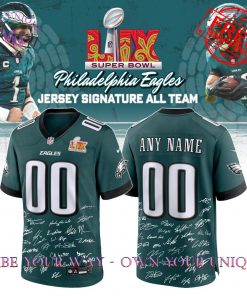 Philadelphia Eagles Champions Super Bowl 2025 Signature Custome Name Limited Edition Jersey