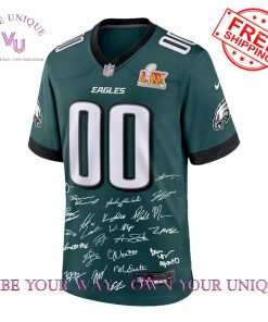 Philadelphia Eagles Champions Super Bowl 2025 Signature Custome Name Limited Edition Jersey