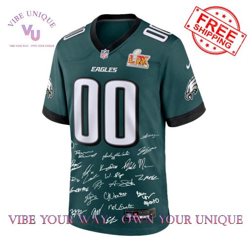 Philadelphia Eagles Champions Super Bowl 2025 Signature Custome Name Limited Edition Jersey