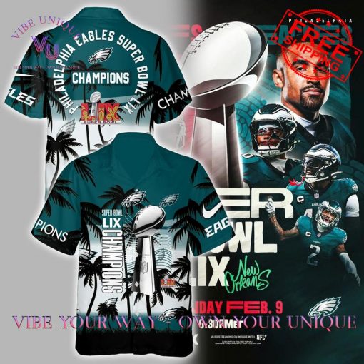 Philadelphia Eagles Jalen Hurts Super Bowl LIX 2025 Champions Limited Edition Hawaiin Shirt