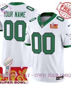 Philadelphia Eagles Kelly Green Super Bowl LIX 2025 Premium Special Edition Custom Football Jersey 1