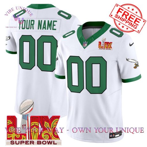 Philadelphia Eagles Kelly Green Super Bowl LIX 2025 Premium Special Edition Custom Football Jersey