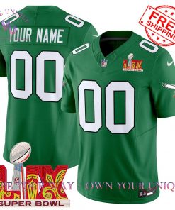 Philadelphia Eagles Kelly Green Super Bowl LIX 2025 Premium Special Edition Custom Football Jersey