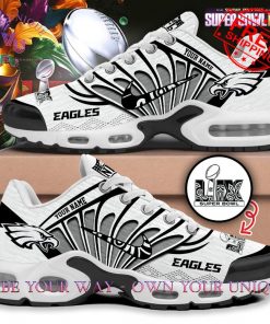 Philadelphia Eagles Super Bowl 2025 Premium Special Edition Black And White Air Max Plus