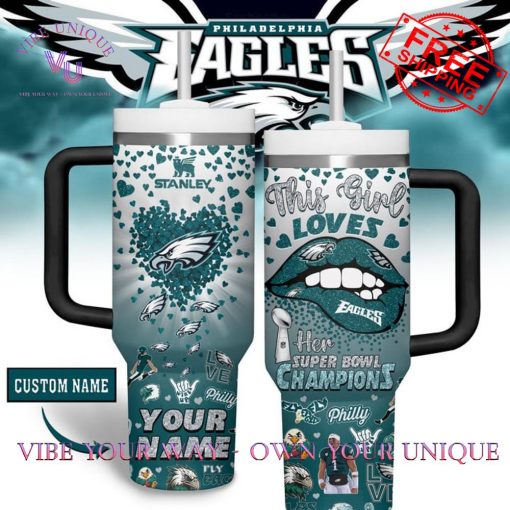 Philadelphia Eagles Super Bowl Champions Custom Name Limited Edition Stanley Tumbler