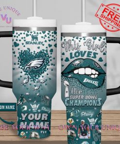 Philadelphia Eagles Super Bowl Champions Custom Name Limited Edition Stanley Tumbler