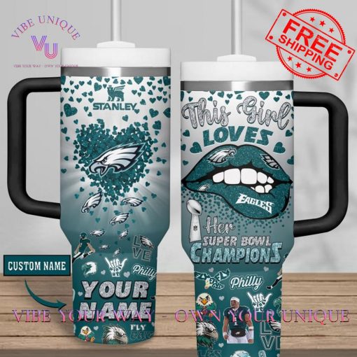 Philadelphia Eagles Super Bowl Champions Custom Name Limited Edition Stanley Tumbler