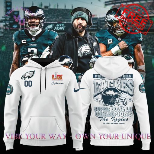 Philadelphia Eagles Super Bowl LIX 2025 Champions Custom Name Limited Edition Hoodie