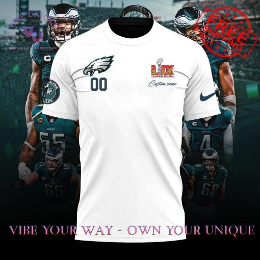 Philadelphia Eagles Super Bowl LIX 2025 Champions Custom Name Limited Edition T-Shirt