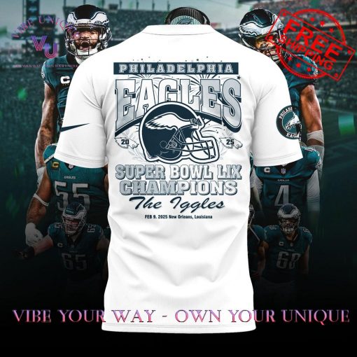 Philadelphia Eagles Super Bowl LIX 2025 Champions Custom Name Limited Edition T-Shirt