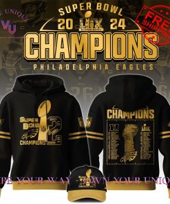 Philadelphia Eagles Super Bowl LIX Champions Golden Limited Edition Hoodie