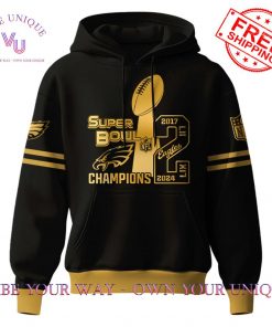 Philadelphia Eagles Super Bowl LIX Champions Golden Limited Edition Hoodie