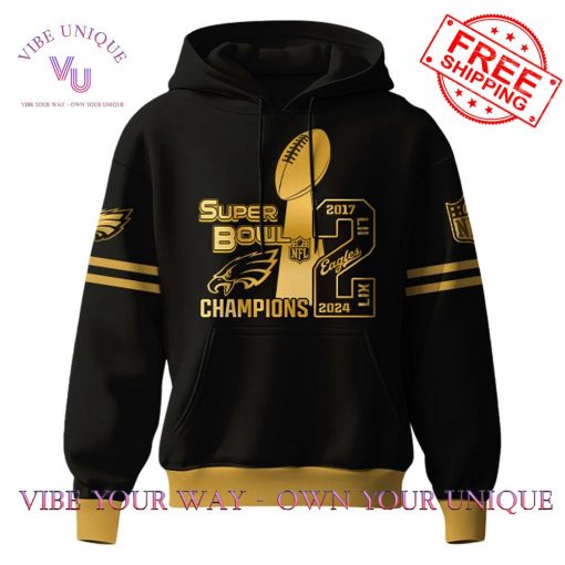 Philadelphia Eagles Super Bowl LIX Champions Golden Limited Edition Hoodie